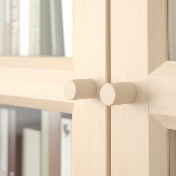 BILLY / OXBERG - Bookcase/glass door combination, birch effect,160x202 cm