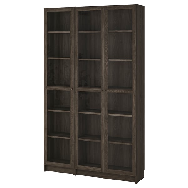 BILLY / OXBERG bookcase with glass-doors, white, 120x30x202 cm