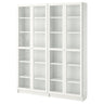 BILLY / OXBERG bookcase, white/glass, 160x30x202 cm