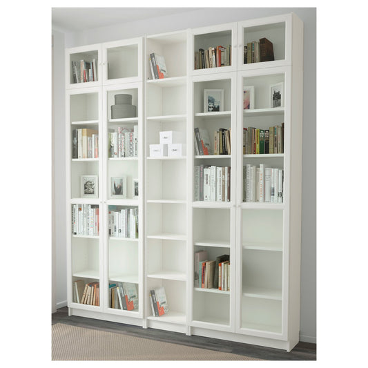 BILLY / OXBERG bookcase, white, 200x30x237 cm