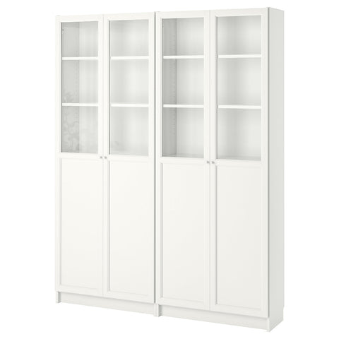 BILLY / OXBERG bookcase, white, 160x30x202 cm