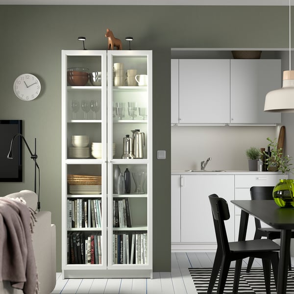 BILLY / OXBERG - BILLY / OXBERG Bookcase, white, 80x30x202 cm