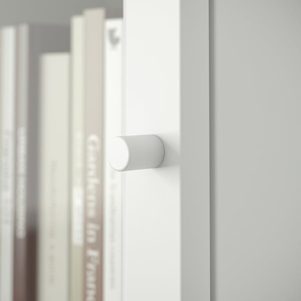 BILLY / OXBERG bookcase with glass door, white/glass, 40x30x237 cm