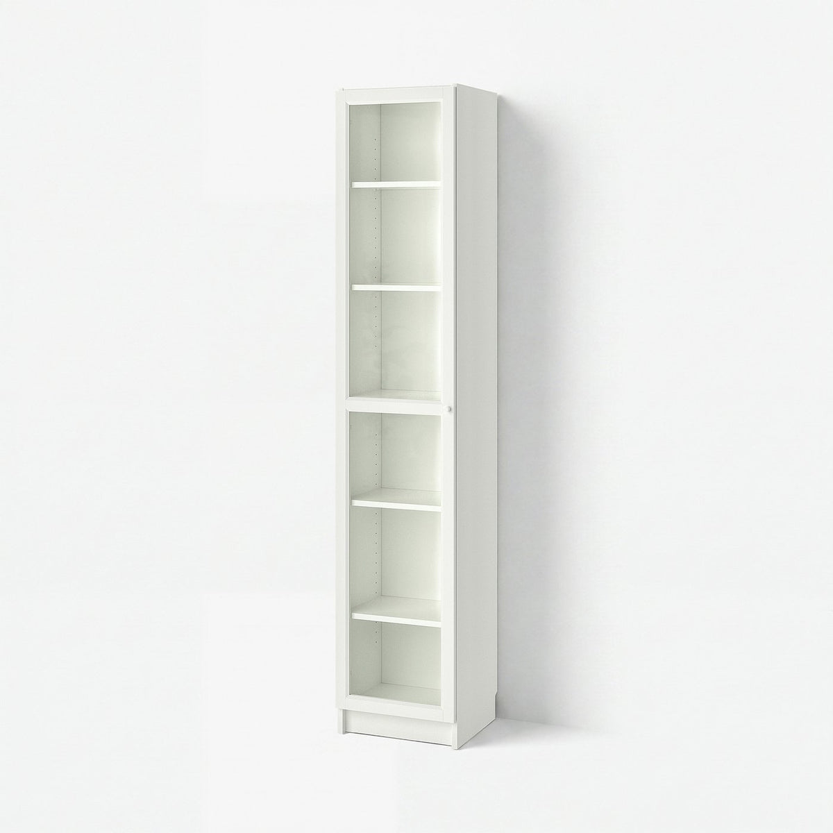 BILLY / OXBERG bookcase with glass door, white/glass, 40x41x202 cm