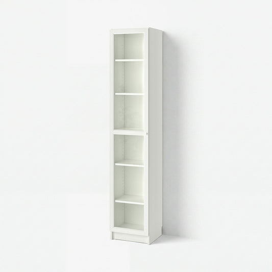 BILLY / OXBERG bookcase with glass door, white/glass, 40x41x202 cm