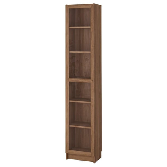 Ikea BILLY / OXBERG - Bookcase with glass door, brown walnut effect/clear glass, 40x30x202 cm