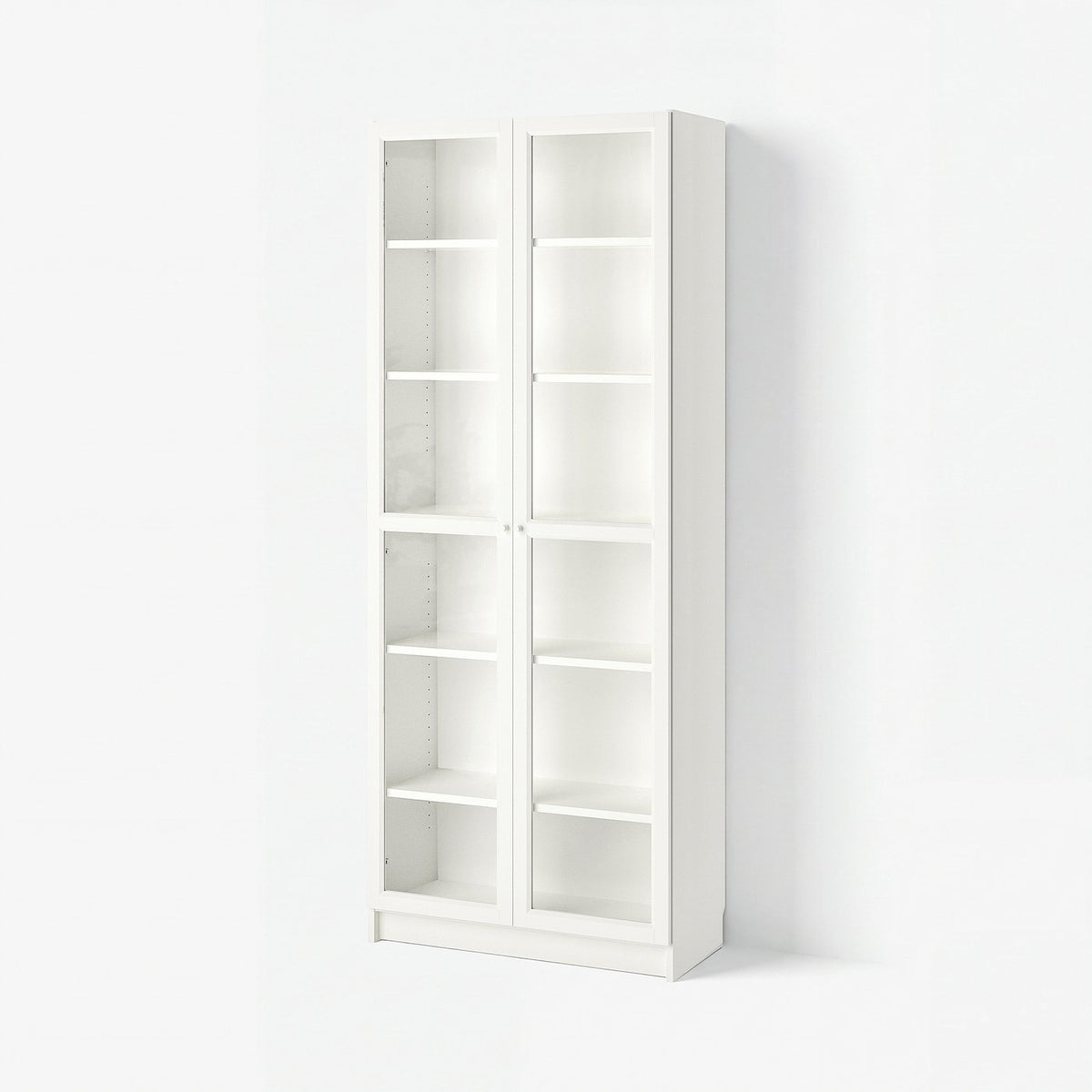 BILLY / OXBERG bookcase with glass-doors, white/glass, 80x41x202 cm
