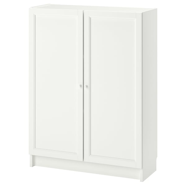 BILLY / OXBERG bookcase with doors, white, 80x30x106 cm