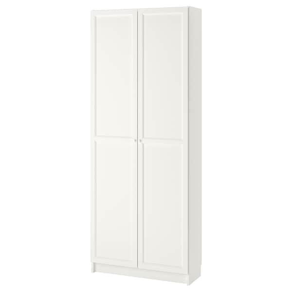 BILLY / OXBERG - Bookcase with doors, white, 80x30x202 cm