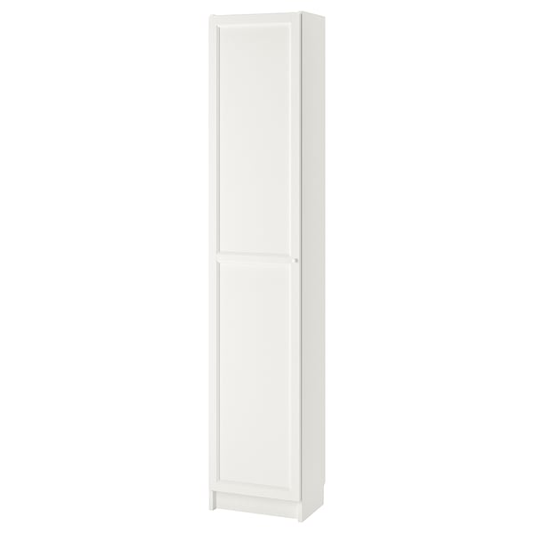 BILLY / OXBERG bookcase with doors, white, 40x41x202 cm