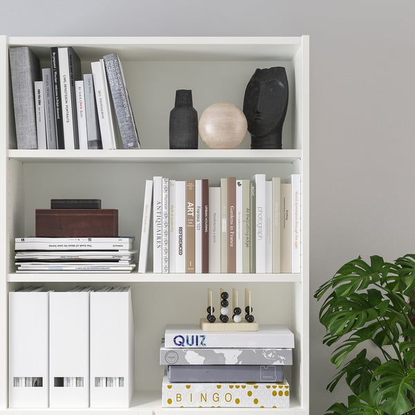 BILLY / OXBERG - BILLY / OXBERG Bookcase with doors, white, 80x30x202 cm