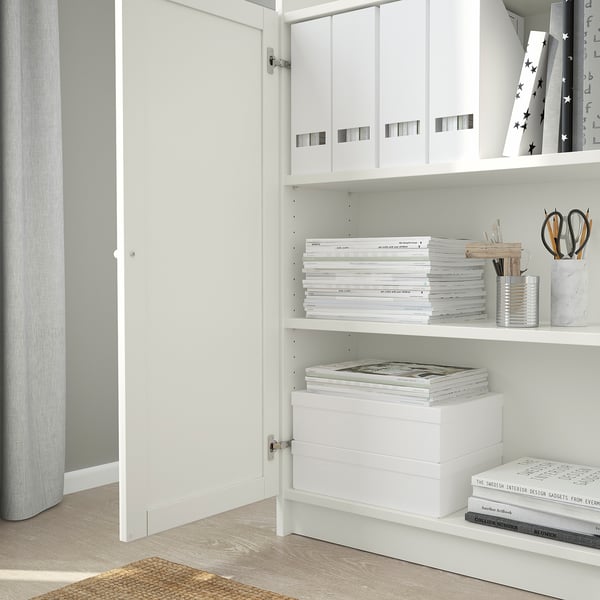 BILLY / OXBERG - BILLY / OXBERG Bookcase with doors, white, 80x30x202 cm