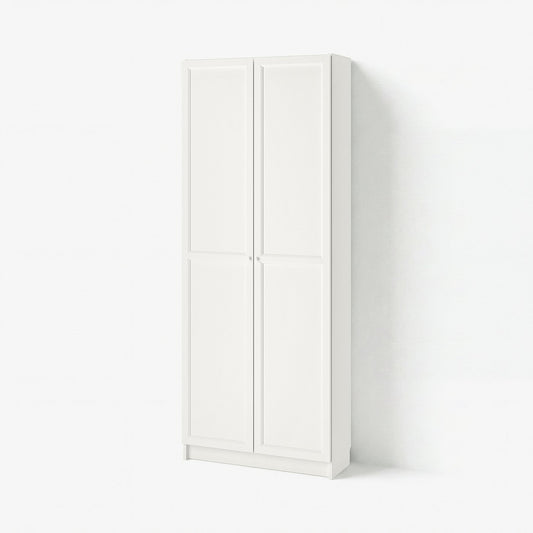 BILLY / OXBERG bookcase with doors, white, 80x41x202 cm