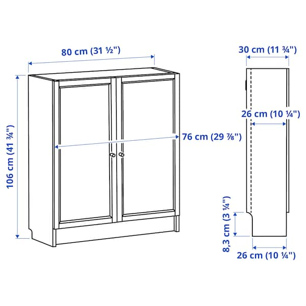 BILLY / OXBERG - Bookcase with doors,80x30x106 cm