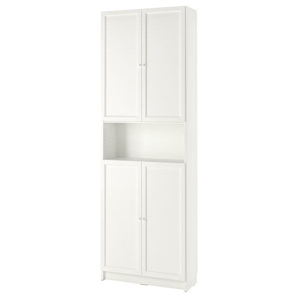 Ikea BILLY / OXBERG - Bookcase w doors/extension unit, white, 80x30x237 cm