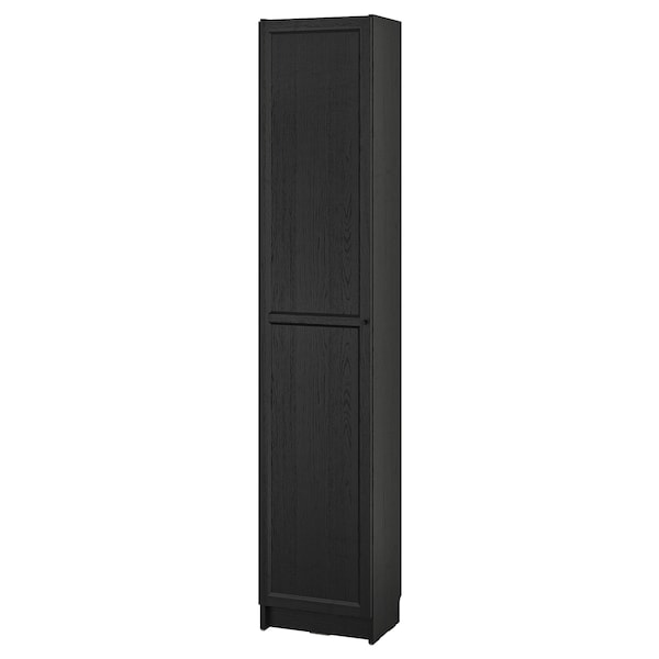 BILLY / OXBERG - Bookcase with doors, black oak effect, 40x30x202 cm