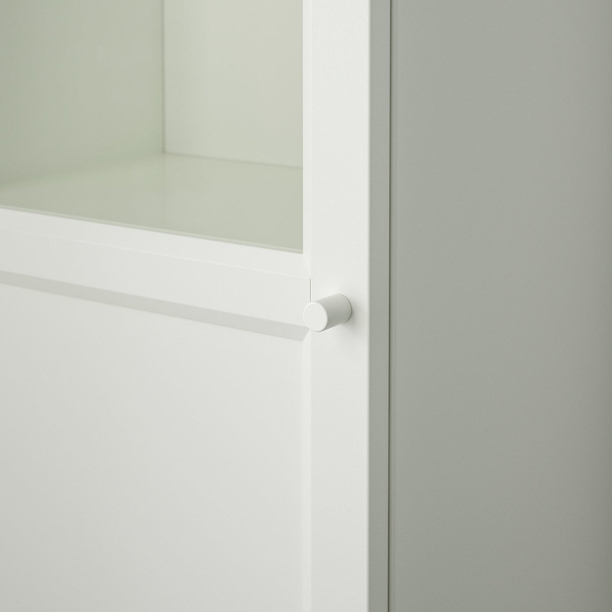 BILLY / OXBERG bookcase with panel/glass door, white/glass, 40x41x202 cm