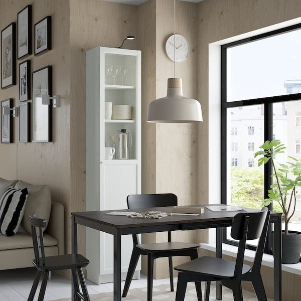 Ikea BILLY / OXBERG - Bookcase with panel/glass door, white/glass, 40x30x202 cm