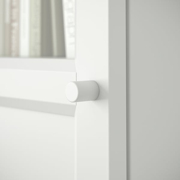 BILLY / OXBERG bookcase with panel/glass door, white/glass, 40x30x202 cm