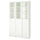 BILLY / OXBERG bookcase with panel/glass doors, white/glass, 120x30x202 cm