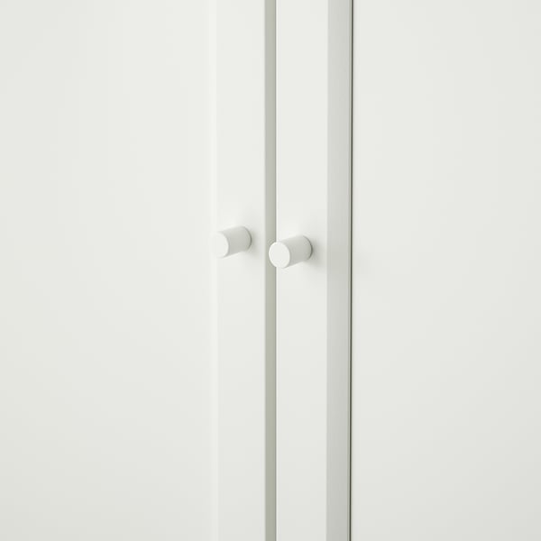 BILLY / OXBERG bookcase with panel/glass doors, white, 160x30x202 cm