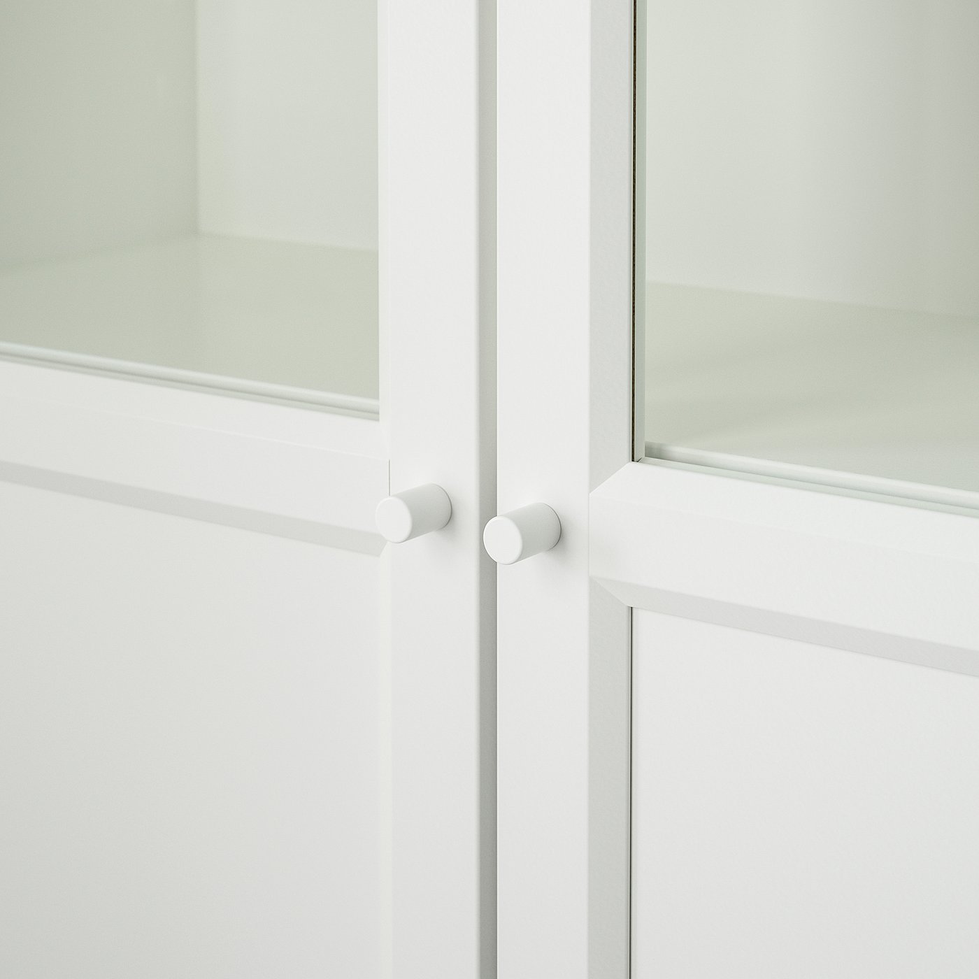 BILLY / OXBERG bookcase with panel/glass doors, white, 80x30x202 cm
