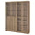 BILLY / OXBERG - BILLY / OXBERG Bookcase with panel/glass doors, oak effect/clear glass, 160x30x202 cm