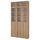 BILLY / OXBERG bookcase w hght ext ut/pnl/glss drs, oak effect/clear glass, 120x30x237 cm
