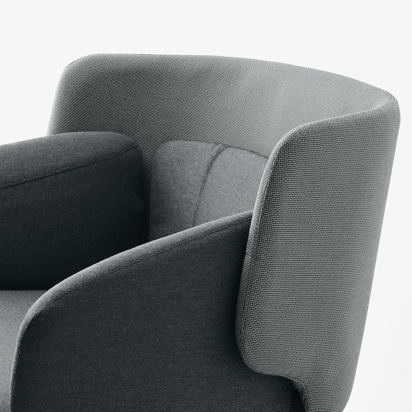 BINGSTA - Armchair, Vissle dark grey/Kabusa dark grey ,