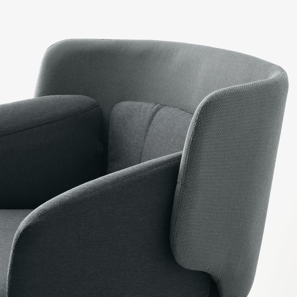BINGSTA armchair, Vissle dark grey/Kabusa dark grey, 70x76x58 cm