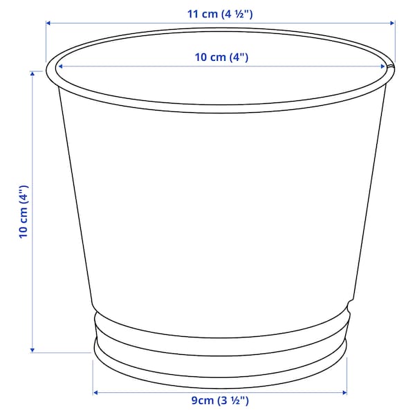 BINTJE - Plant pot, galvanised, 9 cm