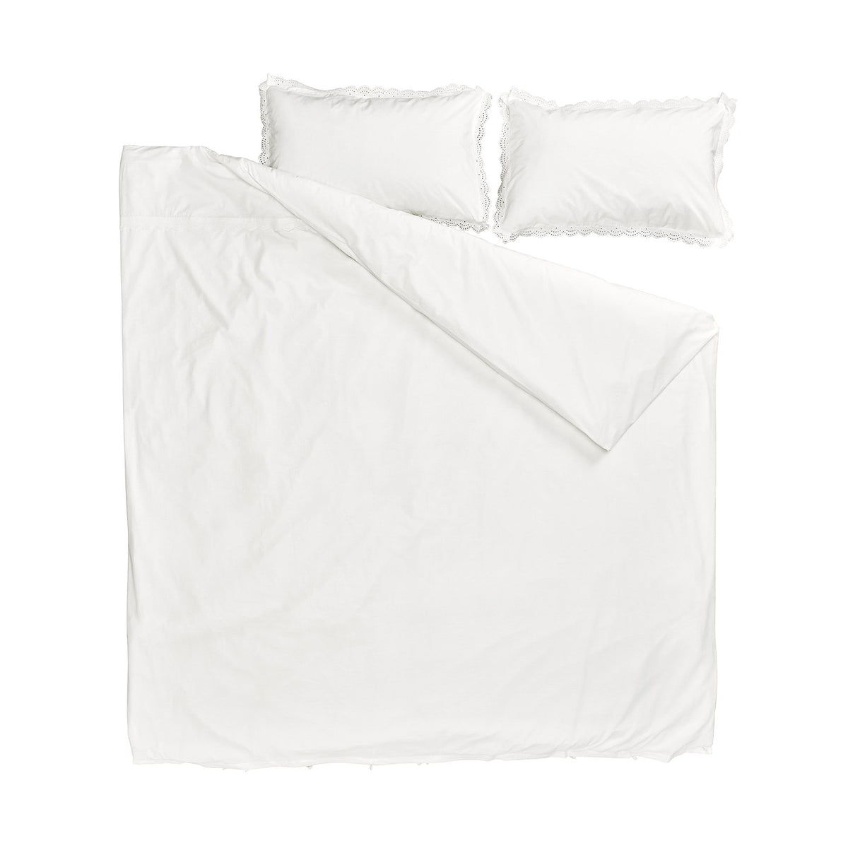 BIRGITTARÖNN duvet cover and 2 pillowcases, white, 240x220/50x80 cm