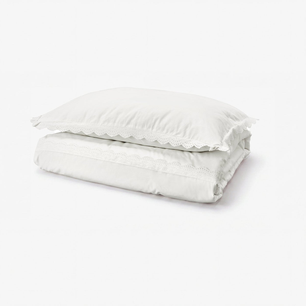 BIRGITTARÖNN duvet cover and pillowcase, white, 150x200/50x80 cm