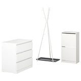 BISSA / EKRAR hallway furniture, set of 4, white/grey