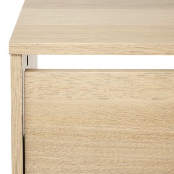 BISSA - Shoe cabinet with 2 compartments, oak effect, 49x28x93 cm