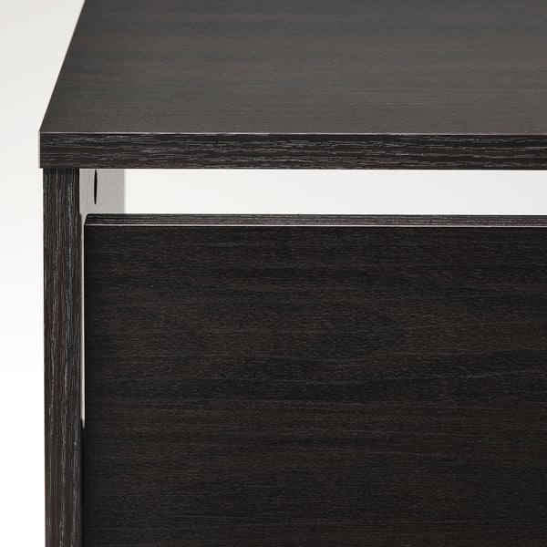 BISSA shoe cabinet with 3 compartments, black-brown, 49x28x135 cm
