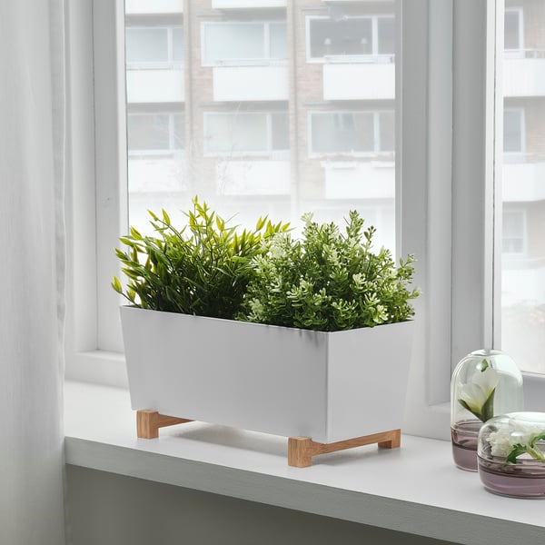 BITTERGURKA plant pot, white, 32x15 cm