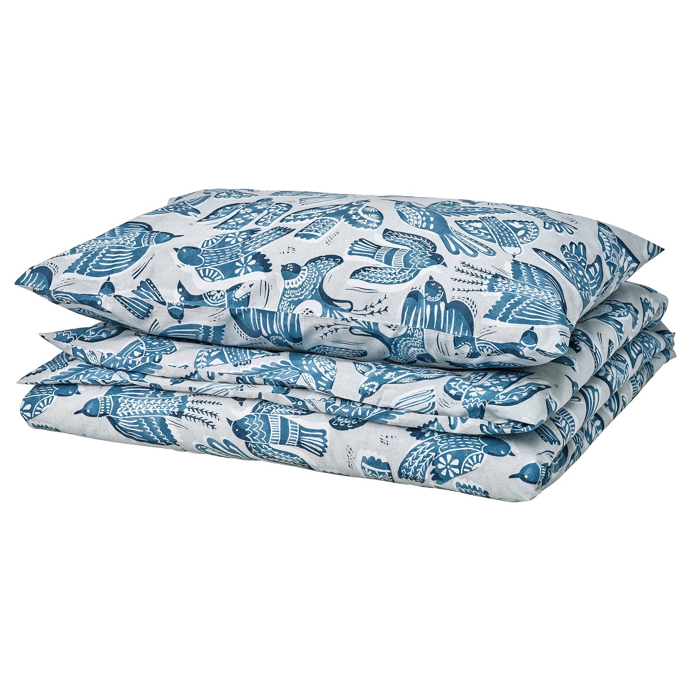 BITTERSÖTA duvet cover and pillowcase, light grey/blue, 200x150 cm