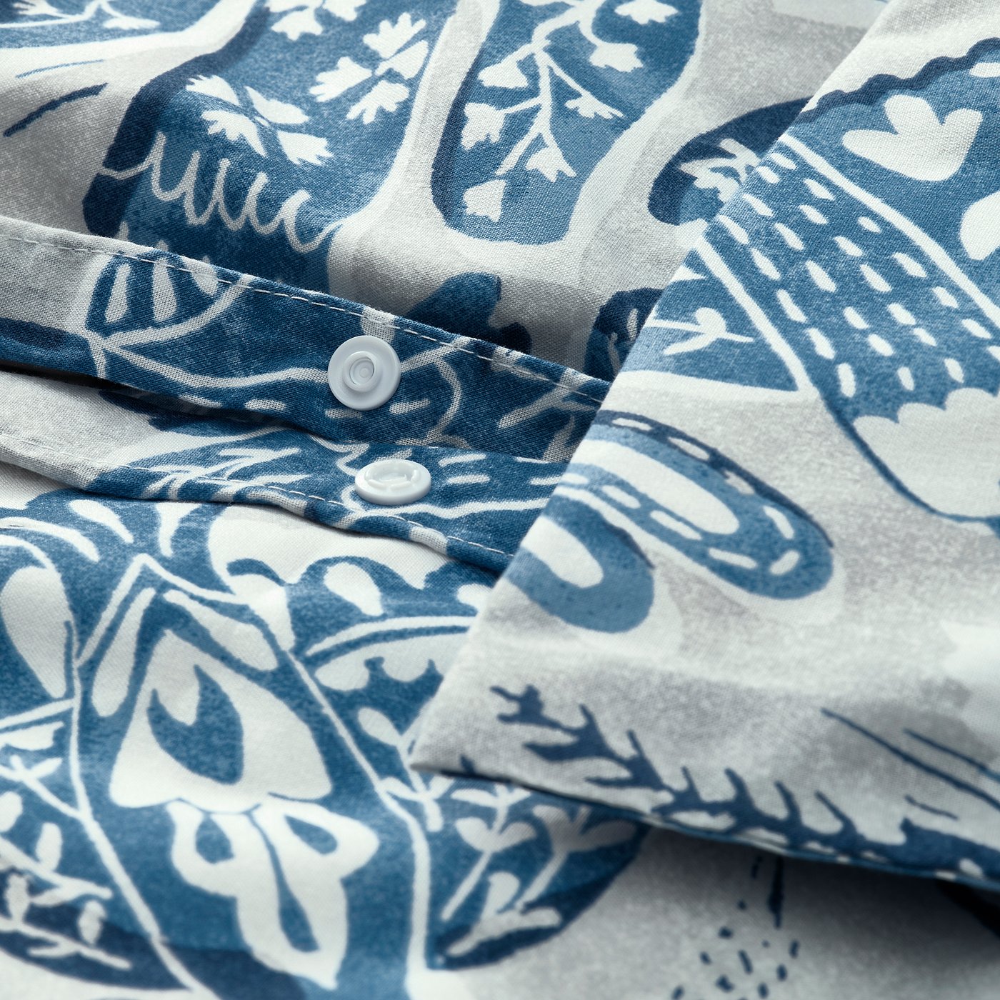 BITTERSÖTA duvet cover and pillowcase, light grey/blue, 150x200/50x80 cm