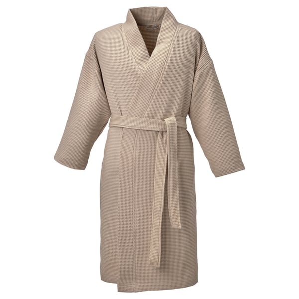 BJÄLVEN - Bath robe, beige, S/M
