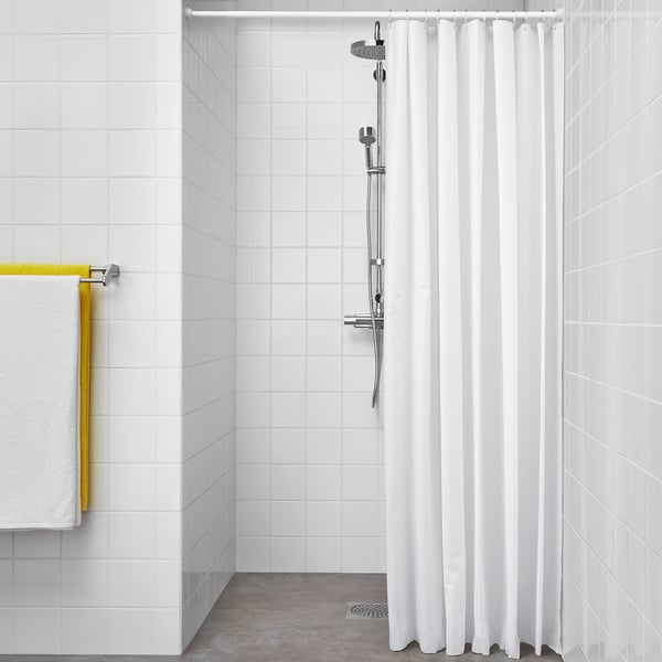 BJÄRSEN shower curtain, white, 180x200 cm