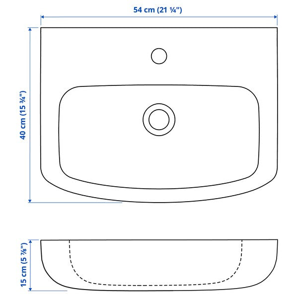 BJÖRKÅN - 1-basin washbasin, 54x40 cm