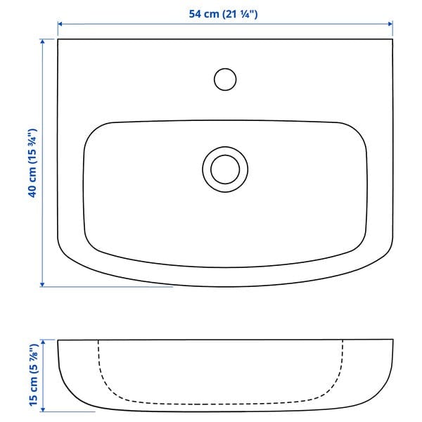 Ikea BJÖRKÅN - 1-basin washbasin, 54x40 cm