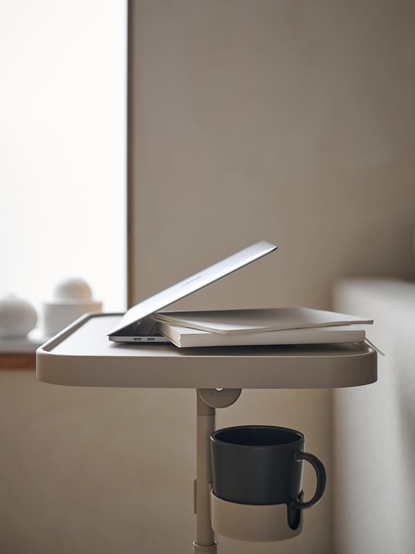 BJÖRKÅSEN laptop stand, beige, 46x65x35 cm