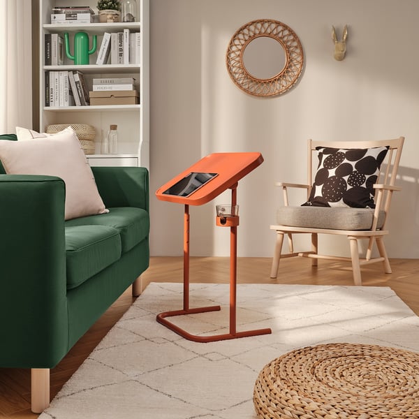 BJÖRKÅSEN laptop stand, brown-orange, 46x60x35 cm