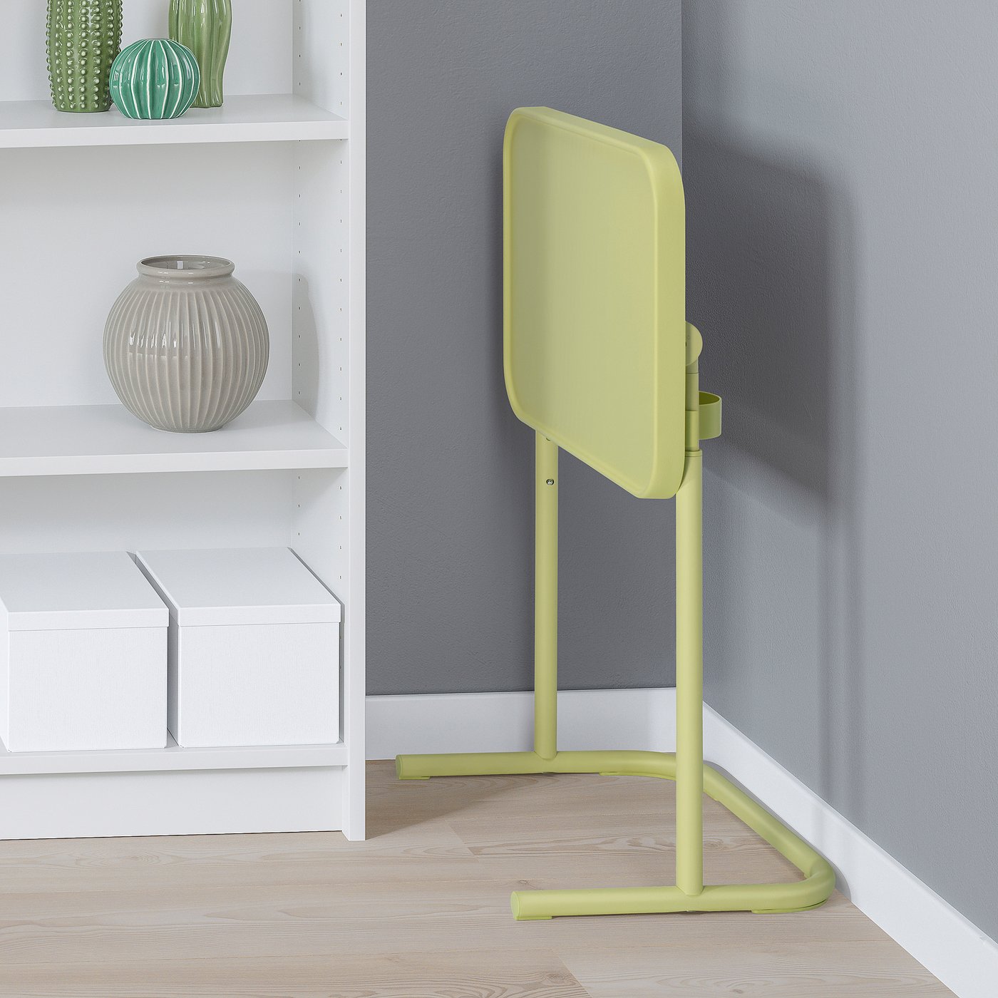 BJÖRKÅSEN laptop stand, yellow-green, 46x65x35 cm