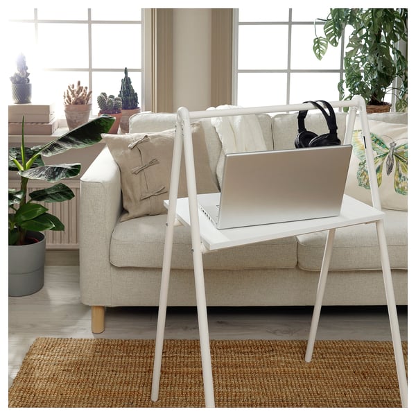 BJÖRKÅSEN folding table, white, 59x110x35 cm