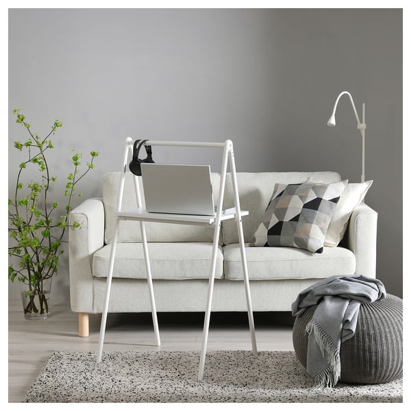 BJÖRKÅSEN folding table, white, 59x110x35 cm