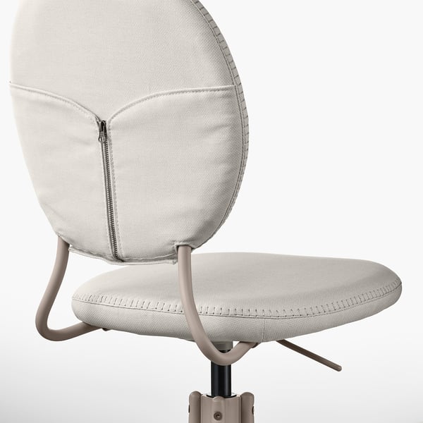 BJÖRKBERGET swivel chair, Idekulla beige, 58 cm