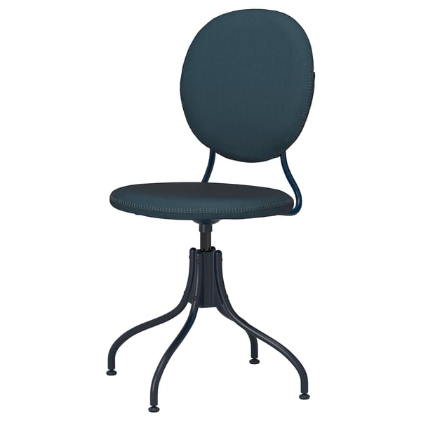 BJÖRKBERGET swivel chair, Idekulla blue, 58 cm